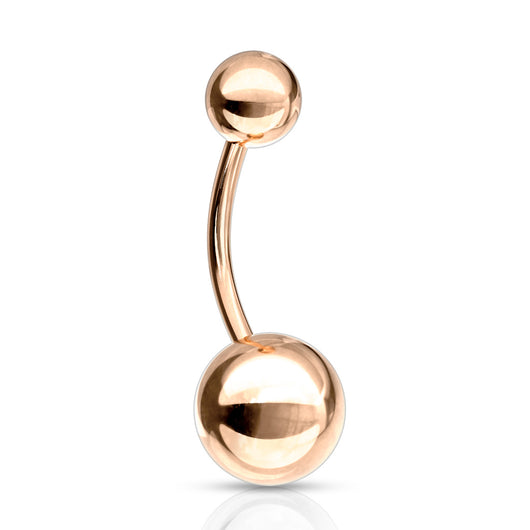 Basic Rose Gold Plated On 316L Surgical Steel Navel Ring 16G 14G