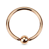Rose Gold Captive Bead Ring Snug Tragus Helix Cartilage Smiley Piercing