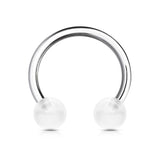 Acrylic Balls 316L Surgical Steel Horseshoe Circular Barbells