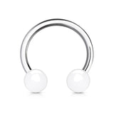 Acrylic Balls 316L Surgical Steel Horseshoe Circular Barbells