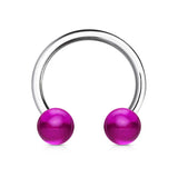 Acrylic Balls 316L Surgical Steel Horseshoe Circular Barbells