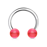 Acrylic Balls 316L Surgical Steel Horseshoe Circular Barbells