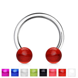 Acrylic Balls 316L Surgical Steel Horseshoe Circular Barbells