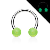 Glow in the Dark Balls 316L Surgical Steel Horseshoe Circular Barbells