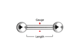Basic Internally Threaded Barbell Tongue Ring Industrial Barbell