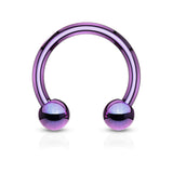 Pair Titanium Horseshoe Circular Barbell Nose Septum Helix Piercing