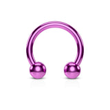 Pair Titanium Horseshoe Circular Barbell Nose Septum Helix Piercing