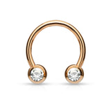 Front Facing CZ IP Horseshoe Circular Barbells for Nipple Septum Ear