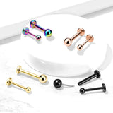 3 mm Push In Ball Titanium Lip Labret Ear Cartilage Tragus