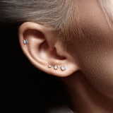 New Design Triple Helix Push In Prong Set CZ Top Surgical Steel Lip Labret Ear Cartilage
