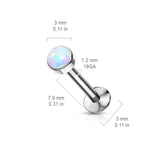 Push In Top White Opal Ball Labret Ear Cartilage Daith Triple Helix Tragus Piercing