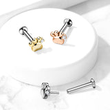 CZ Set Paw Threadless Top Labret Tragus Snug Ear Cartilage Helix Studs