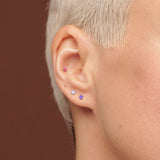 Titanium Threadless Push-In Cartilage Barbell with Opal