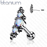 Titanium Threadless Push-In Cartilage Barbell Stud with CZ Ball
