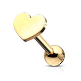 4 mm Flat Heart Top Titanium Ear Cartilage Daith Tragus Helix loop Stud