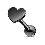 4 mm Flat Heart Top Titanium Ear Cartilage Daith Tragus Helix loop Stud