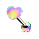 4 mm Flat Heart Top Titanium Ear Cartilage Daith Tragus Helix loop Stud