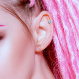 4 mm Flat Heart Top Titanium Ear Cartilage Daith Tragus Helix loop Stud