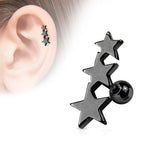 Three Stars Ear Cartilage Tragus Helix Barbell Studs