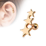 Three Stars Ear Cartilage Tragus Helix Barbell Studs