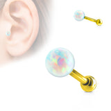 Opal Ball Internally Threaded Cartilage Tragus Helix Barbell Studs