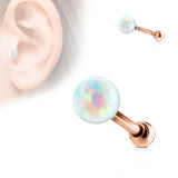 Opal Ball Internally Threaded Cartilage Tragus Helix Barbell Studs