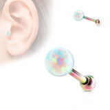 Opal Ball Internally Threaded Cartilage Tragus Helix Barbell Studs