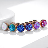 Rose Gold Druzy Stone Surgical Steel Cartilage Helix Tragus Barbell Stud