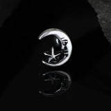 Moon Star Antique Silver Surgical Steel Ear Cartilage Helix Tragus Barbell