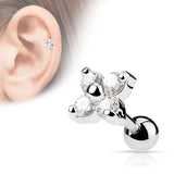 Flower CZ Ear Cartilage Tragus Helix Barbell Studs