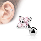 Flower CZ Ear Cartilage Tragus Helix Barbell Studs
