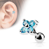 Flower CZ Ear Cartilage Tragus Helix Barbell Studs