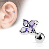 Flower CZ Ear Cartilage Tragus Helix Barbell Studs