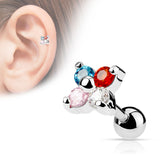 Flower CZ Ear Cartilage Tragus Helix Barbell Studs