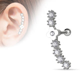Flower CZ Surgical Steel Cartilage Tragus Helix Barbell