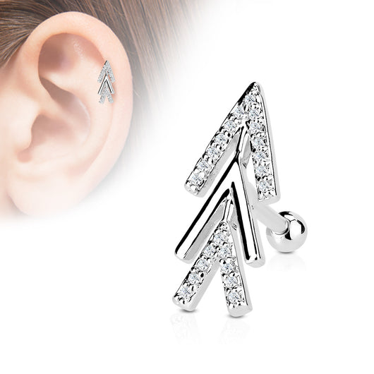 CZ Arrow Top Ear Cartilage Helix Daith Tragus Studs Earrings