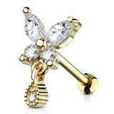 Butterfly Tear Drop Ear Cartilage Helix Daith Tragus Studs Earrings