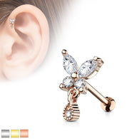 Butterfly Tear Drop Ear Cartilage Helix Daith Tragus Studs Earrings