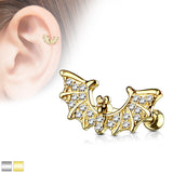 CZ Bat Wings Ear Cartilage Helix Daith Tragus Studs Earrings