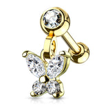 Butterfly Dangle Ear Cartilage Helix Daith Tragus Studs Earrings
