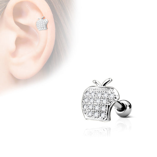 Apple Top CZ Ear Cartilage Daith Helix Tragus Barbell Stud