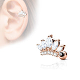 Tiara Top CZ Ear Cartilage Daith Helix Tragus Barbell Stud