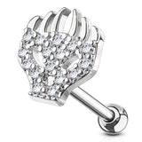 Skull CZ Top Ear Cartilage Daith Helix Tragus Barbell Stud