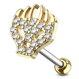 Skull CZ Top Ear Cartilage Daith Helix Tragus Barbell Stud