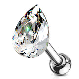 Tear Drop CZ Top Ear Cartilage Daith Helix Tragus Barbell Stud