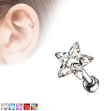 Star CZ Top Ear Cartilage Daith Helix Tragus Barbell Stud