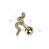316L Surgical Steel Snake Top Ear Cartilage Helix Daith Tragus Barbell Earrings