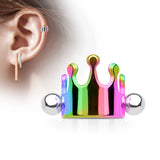 Crown Ear Cartilage Helix Cuff Barbells