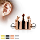 Crown Ear Cartilage Helix Cuff Barbells