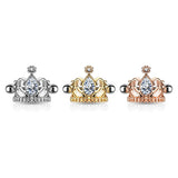 Tear Drop CZ Tiara Shield Ear Cartilage Helix Cuff Barbells